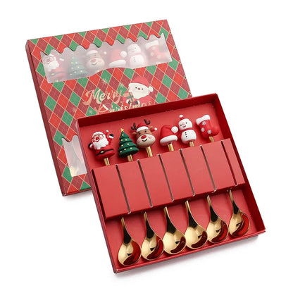 Holiday Christmas Spoon Set for Festive Dining