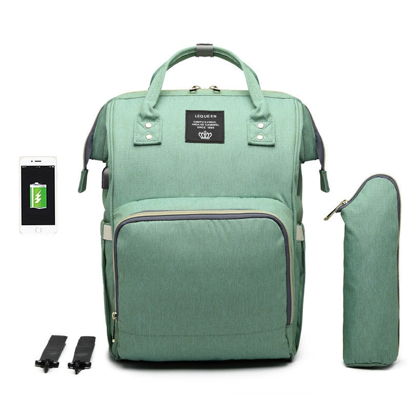 Spacious Portable USB Baby Diaper Bag Backpack