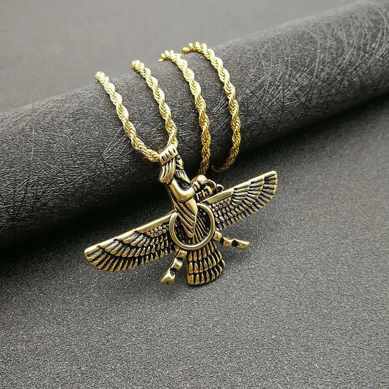 Unique Faravahar Symbol Pendant Necklace