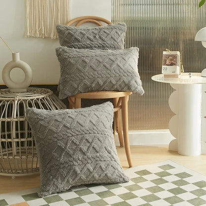 Soft Geometric Pattern Throw Pillow Cover