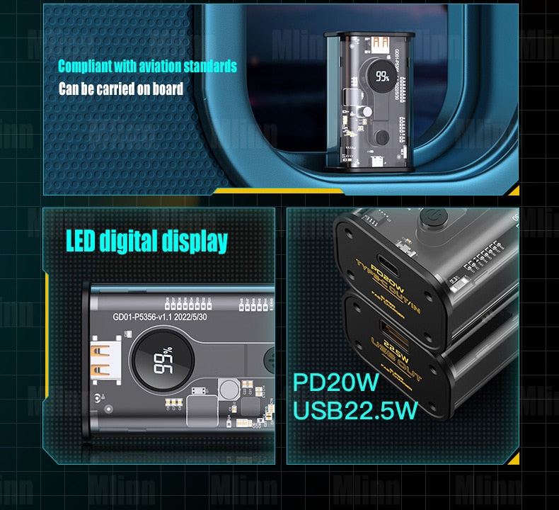 Compact LED Transparent Portable Charger