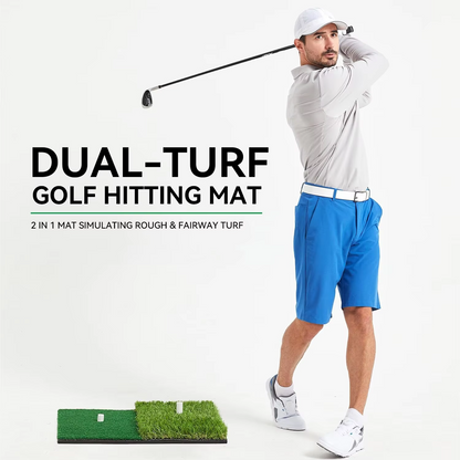 Compact Golf Practice Mat with Built-in Tee Holder