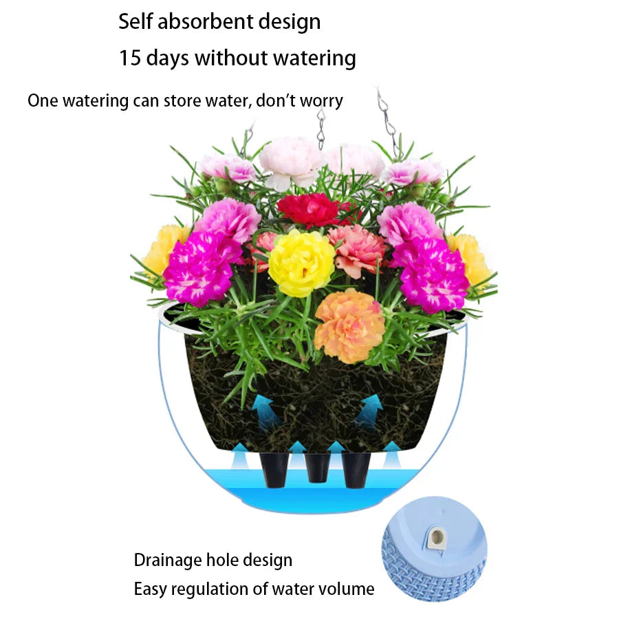 Natural Woven Hanging Planter Basket