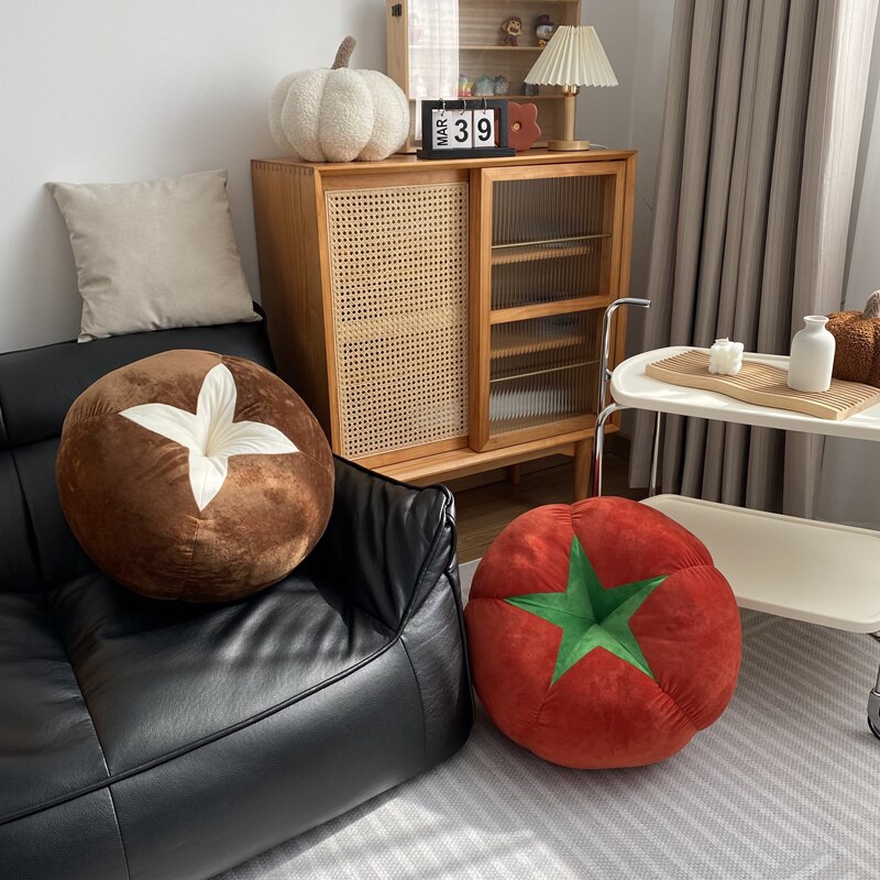 Soft Veggie Print Throw Pillows