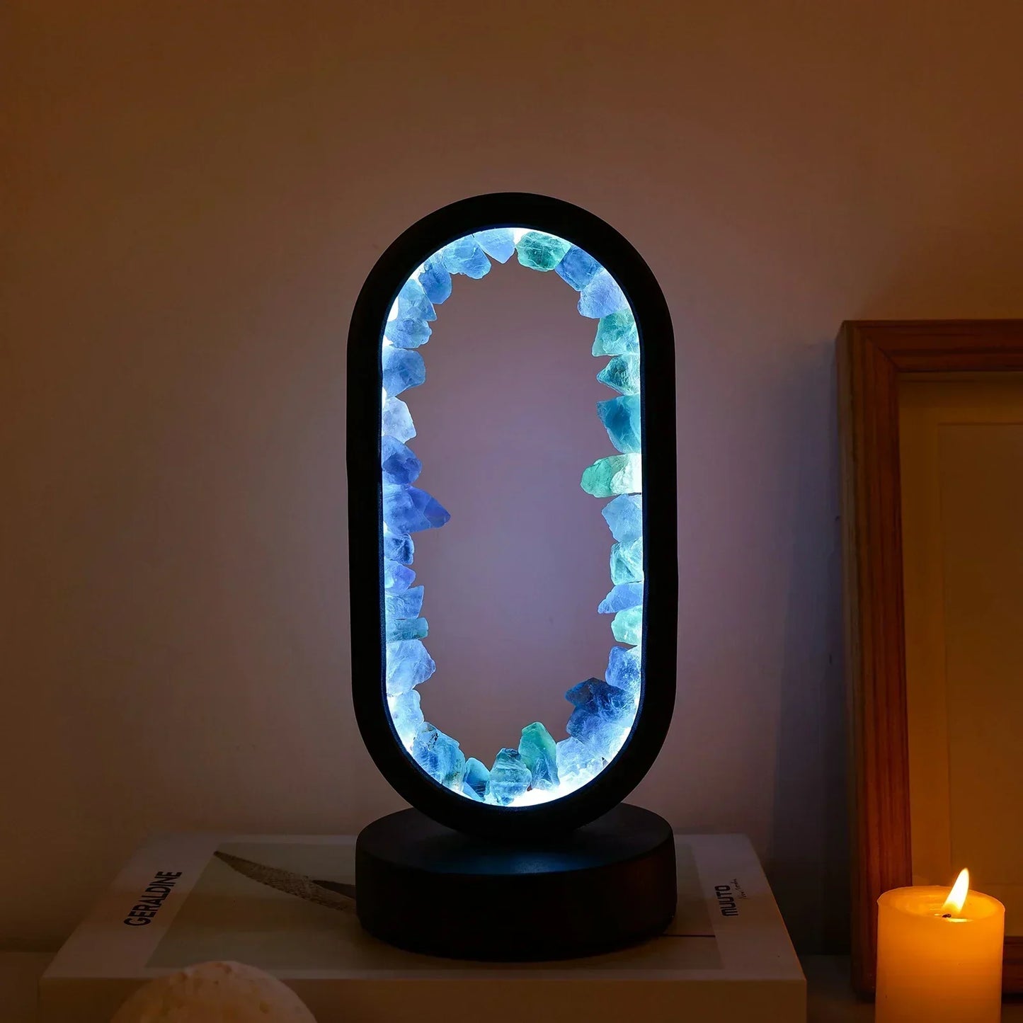 Purple Crystal Table Lamp