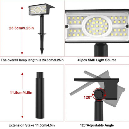 Bright Solar Powered LED Outdoor Spotlight