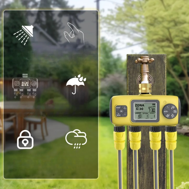 Advanced 4-Zone Digital Water Timer with Waterproof Valve