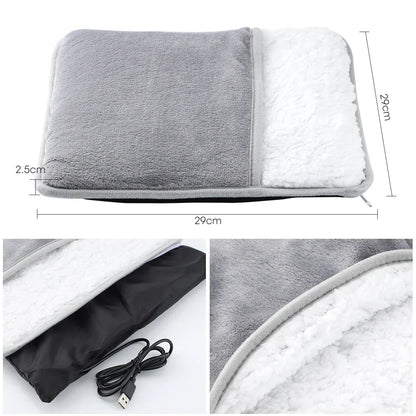 Cozy Electric Foot Heater Mat | Soft Plush | USB Powered