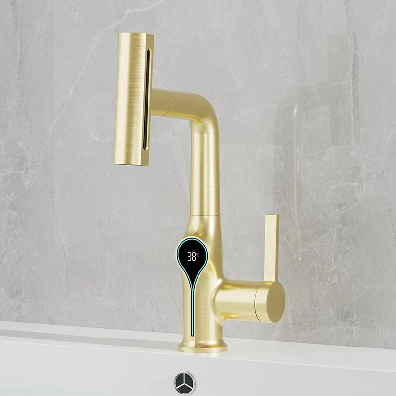 Modern Faucet with LED Temperature Control and Spray Nozzle