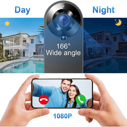 Wireless Smart Doorbell Camera with Night Vision