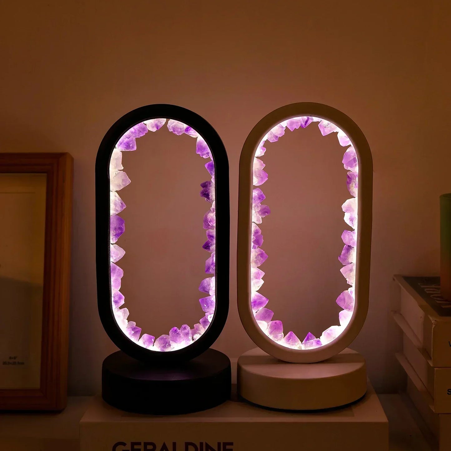 Purple Crystal Table Lamp