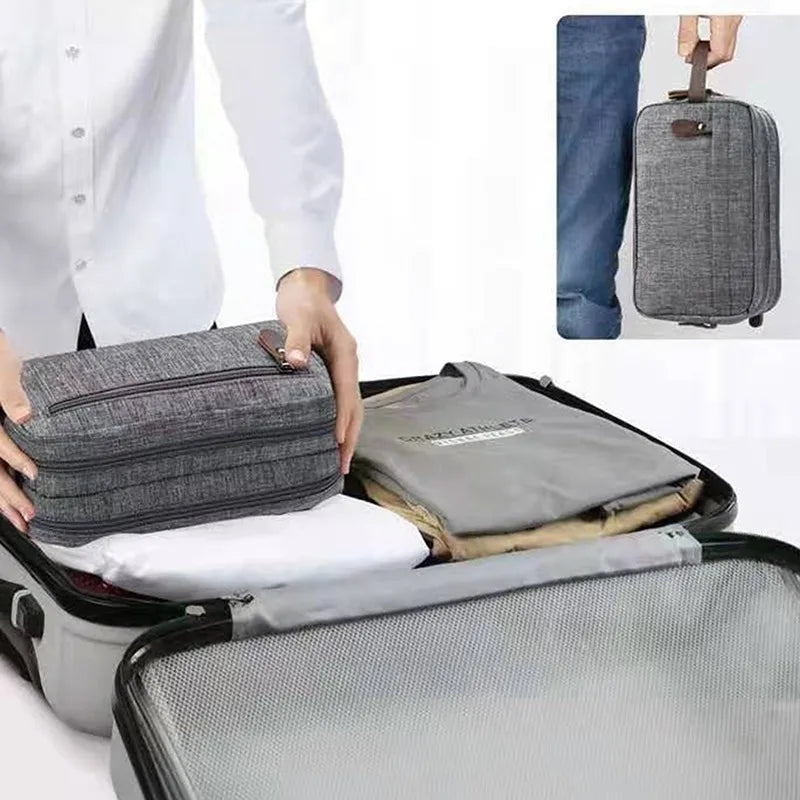 Waterproof Travel Toiletry Bag with Leather Strap