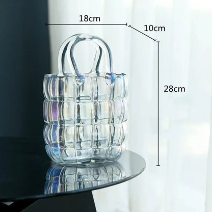 Clear Round Glass Flower Vase