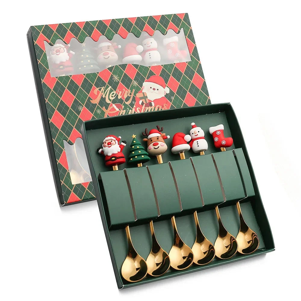 Holiday Christmas Spoon Set for Festive Dining