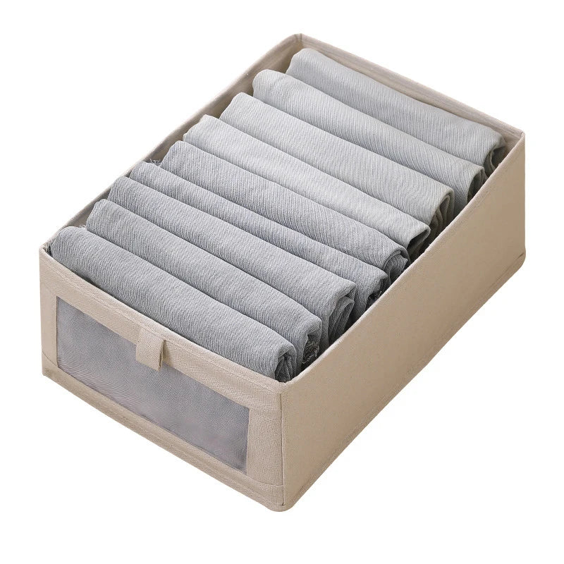 Collapsible Linen Dress Storage Box with Window