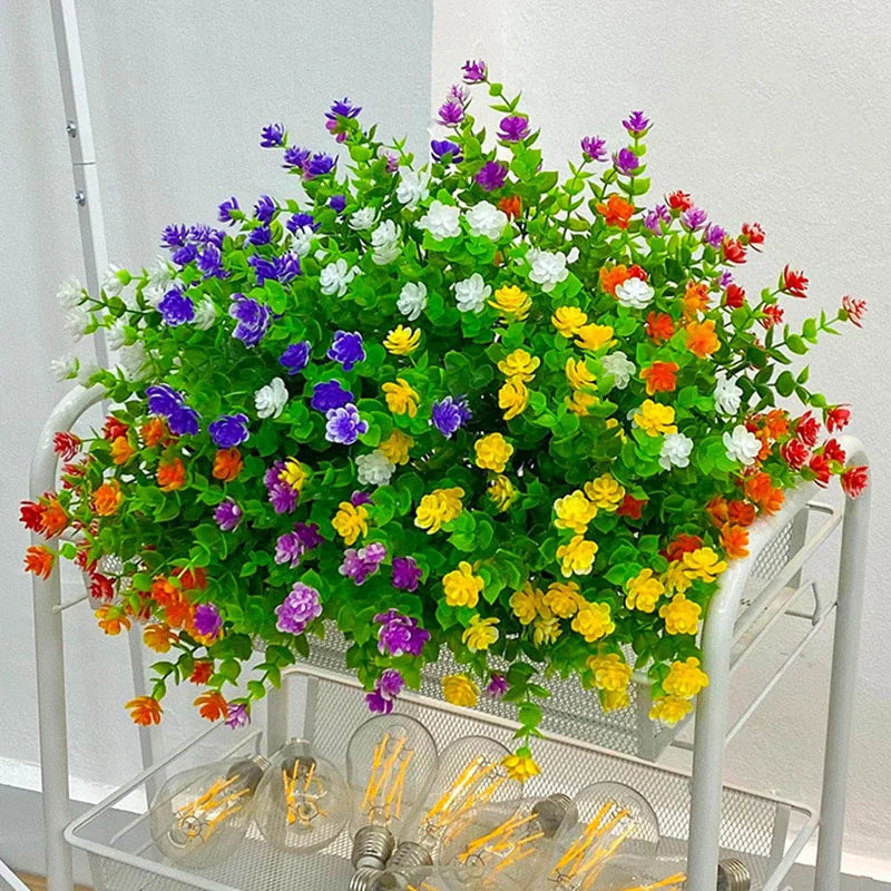Colorful Outdoor Artificial Hanging Flowers