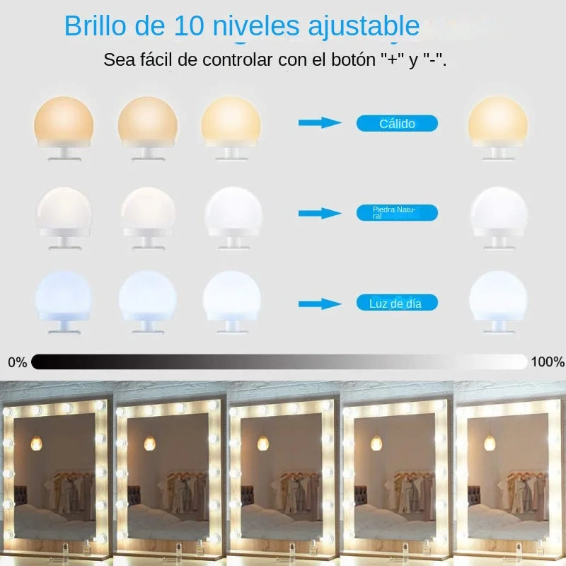 Pro Makeup LED Light Kit with 10 Dimmable Lamps