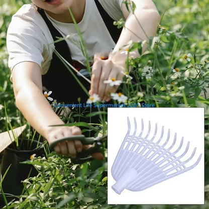 Compact Garden Leaf Rake with 12 Tines