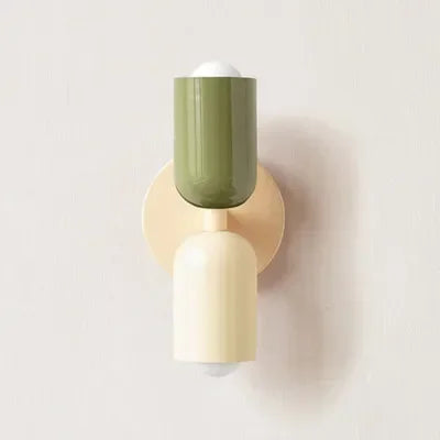 Simple LED Wall Light Cream Double Header Lamp