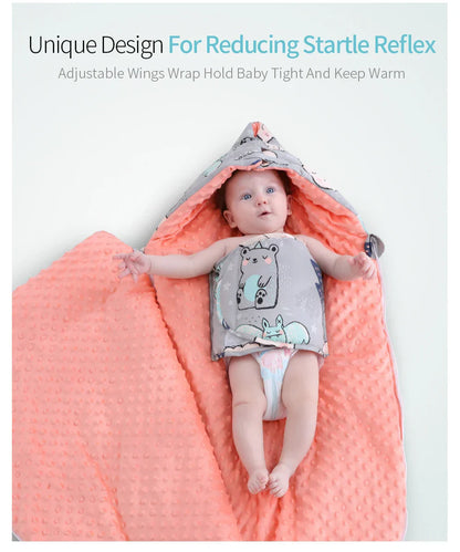 Soft Baby Sleep Sack with Hooded Minky Blanket