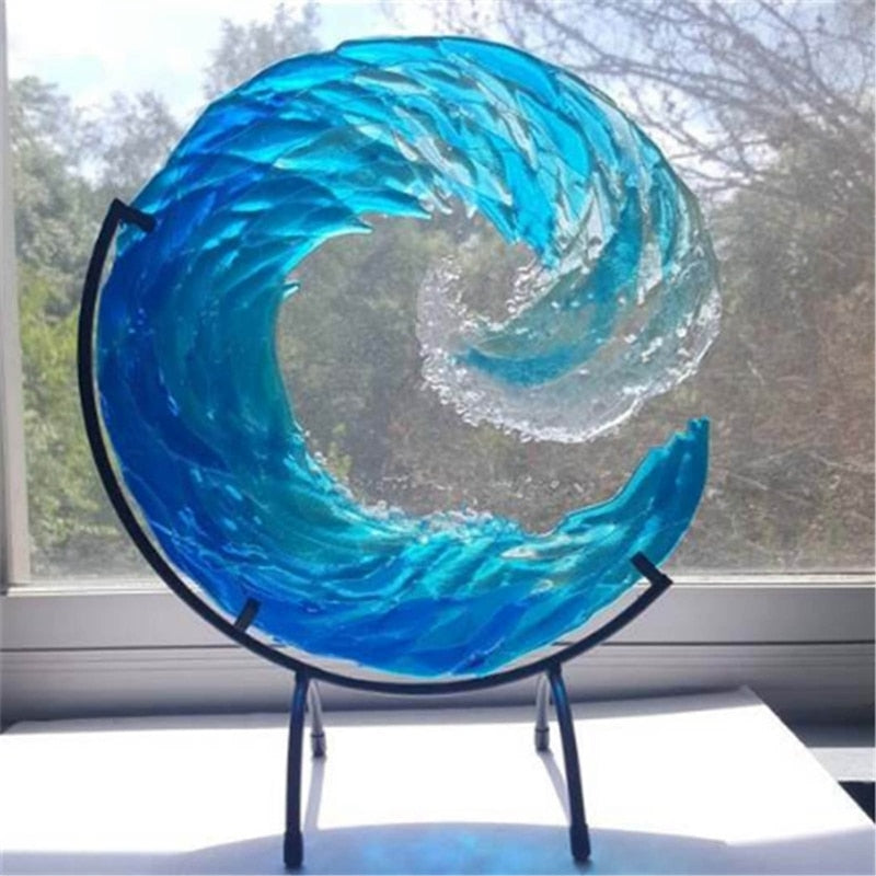 Beautiful Sea Glass Wave Art Sculpture