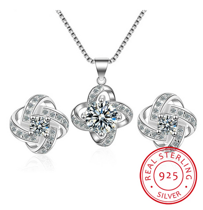 Beautiful Love Knot Necklace and Earring Set - Befez