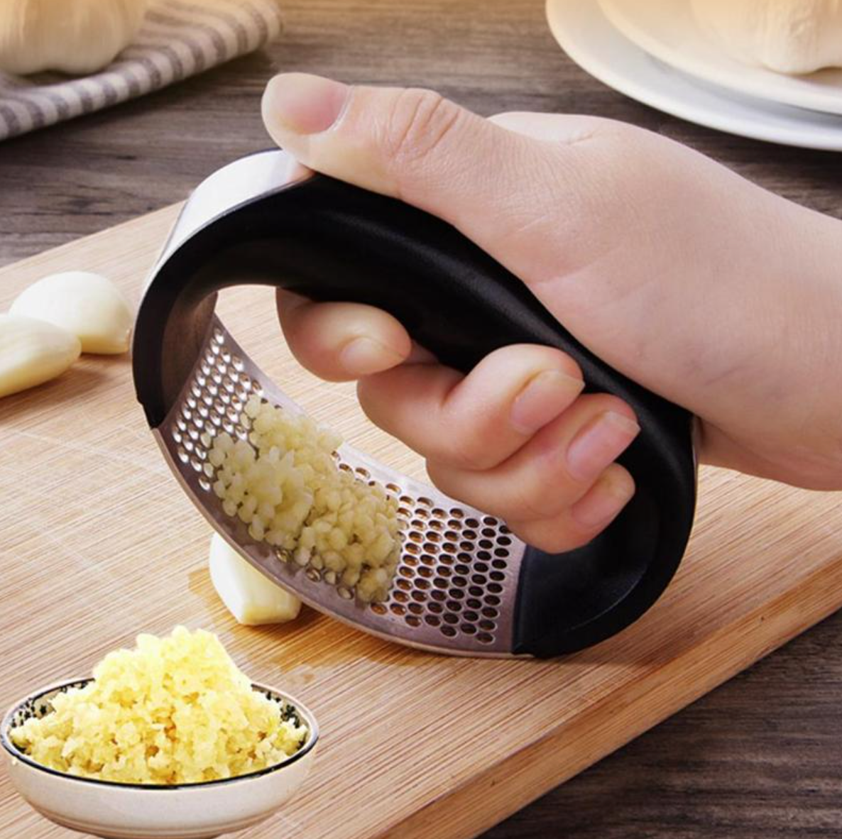 Premium Garlic Press Stainless Steel Kitchen Gadget - Befez