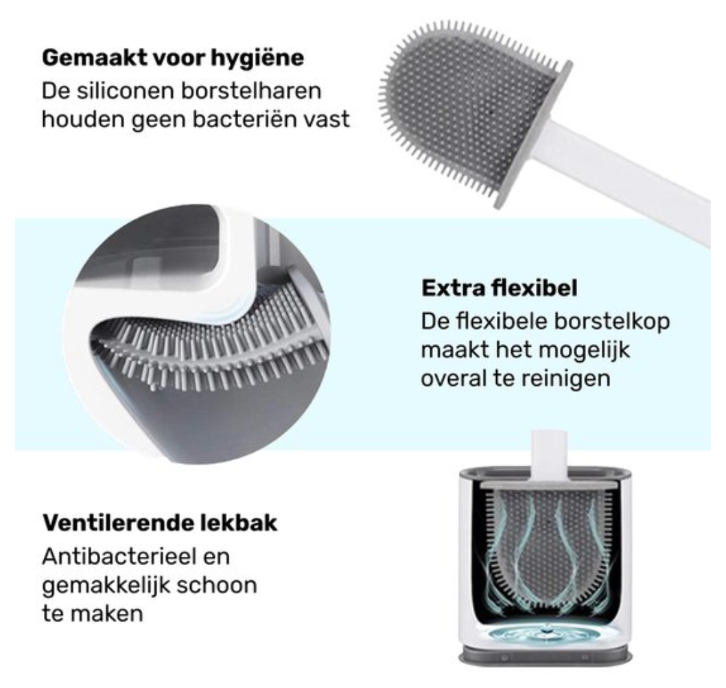 Soft Bristle Toilet Brush with Sanitary Silicone Head