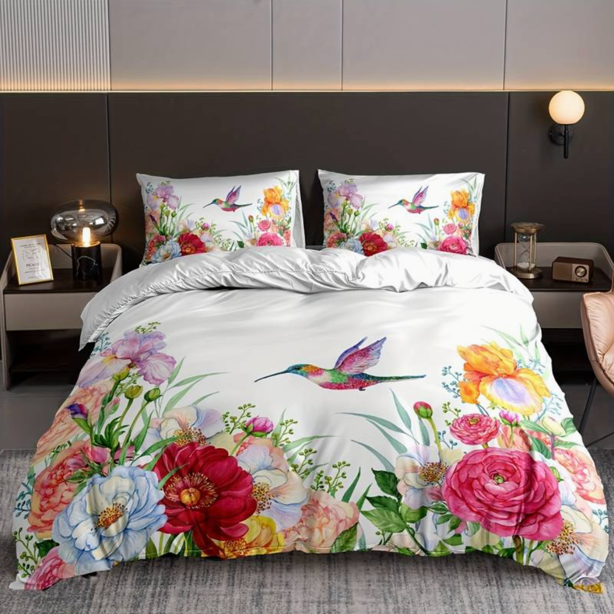 Vibrant Floral Bedding Set with Pillow Covers - Befez