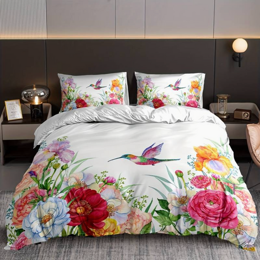 Vibrant Floral Bedding Set with Pillow Covers - Befez