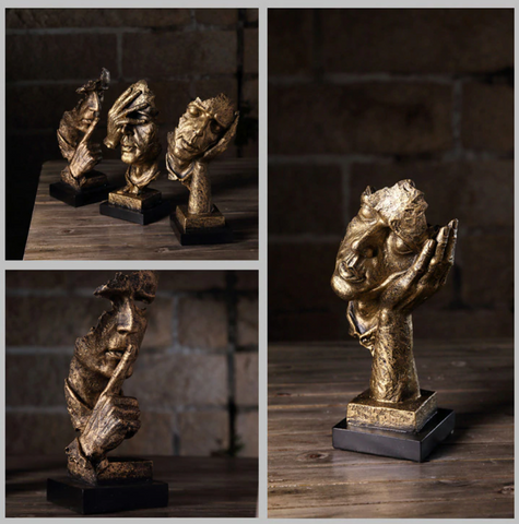 Unique Gold Art Sculpture - Modern Nordic Home Decor