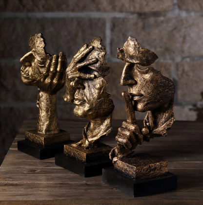 Unique Gold Art Sculpture - Modern Nordic Home Decor