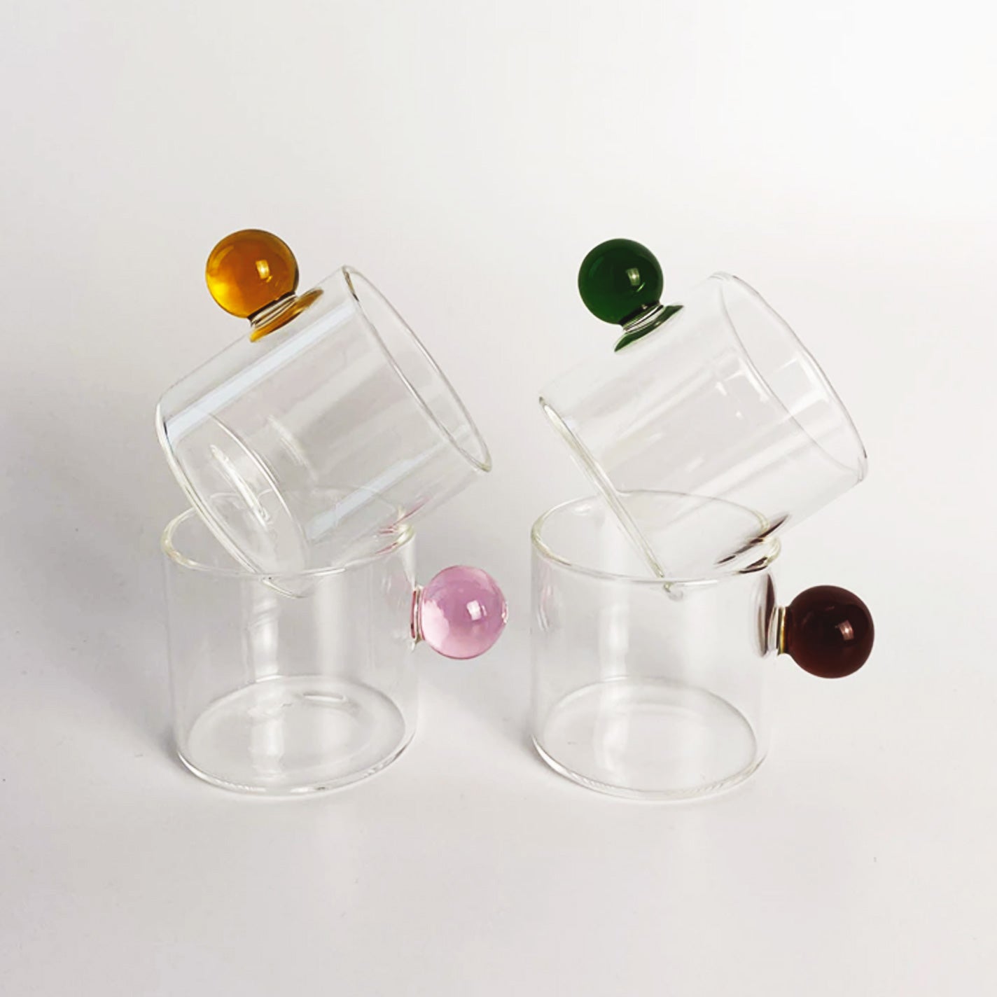 Clear Glass Espresso Mug with Globe Handle
