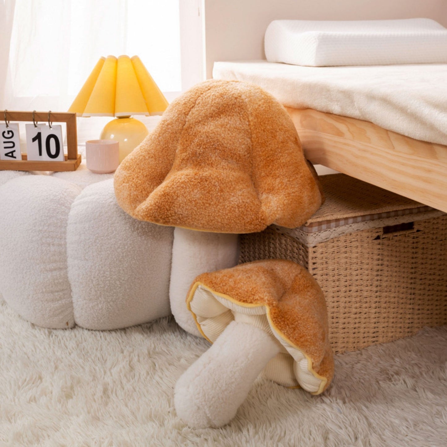 Soft Faux Fur Mushroom Pillow