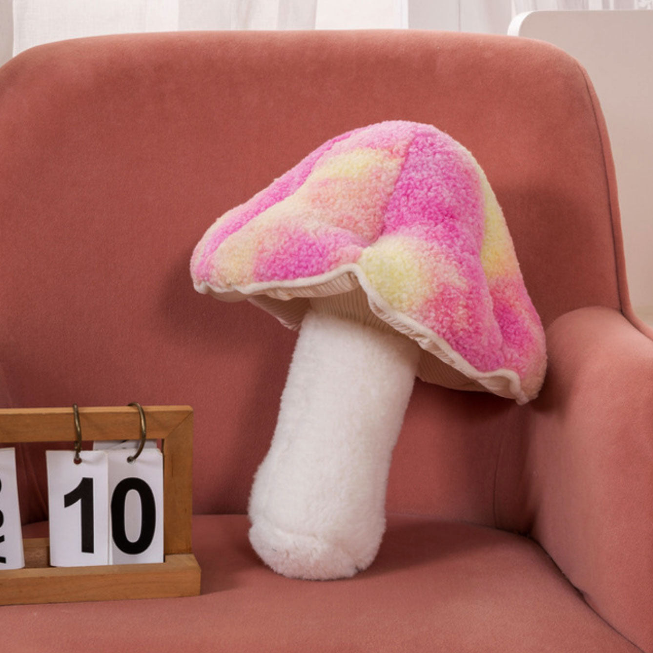 Soft Faux Fur Mushroom Pillow