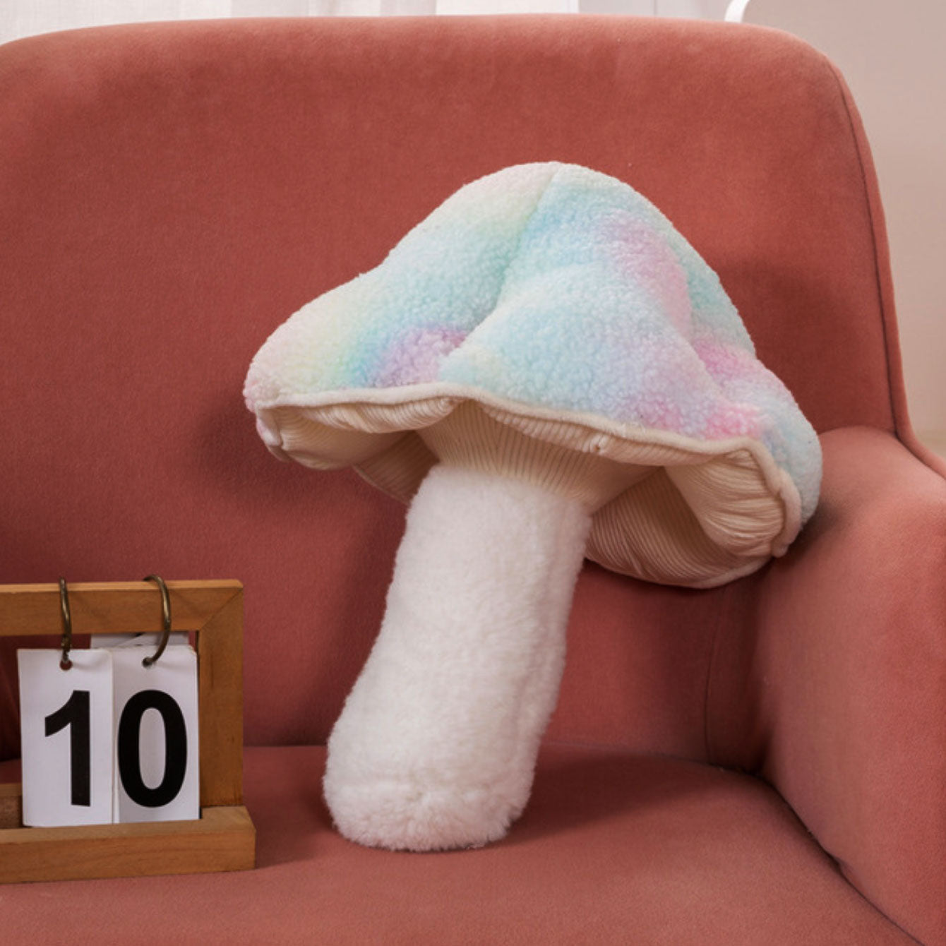 Soft Faux Fur Mushroom Pillow