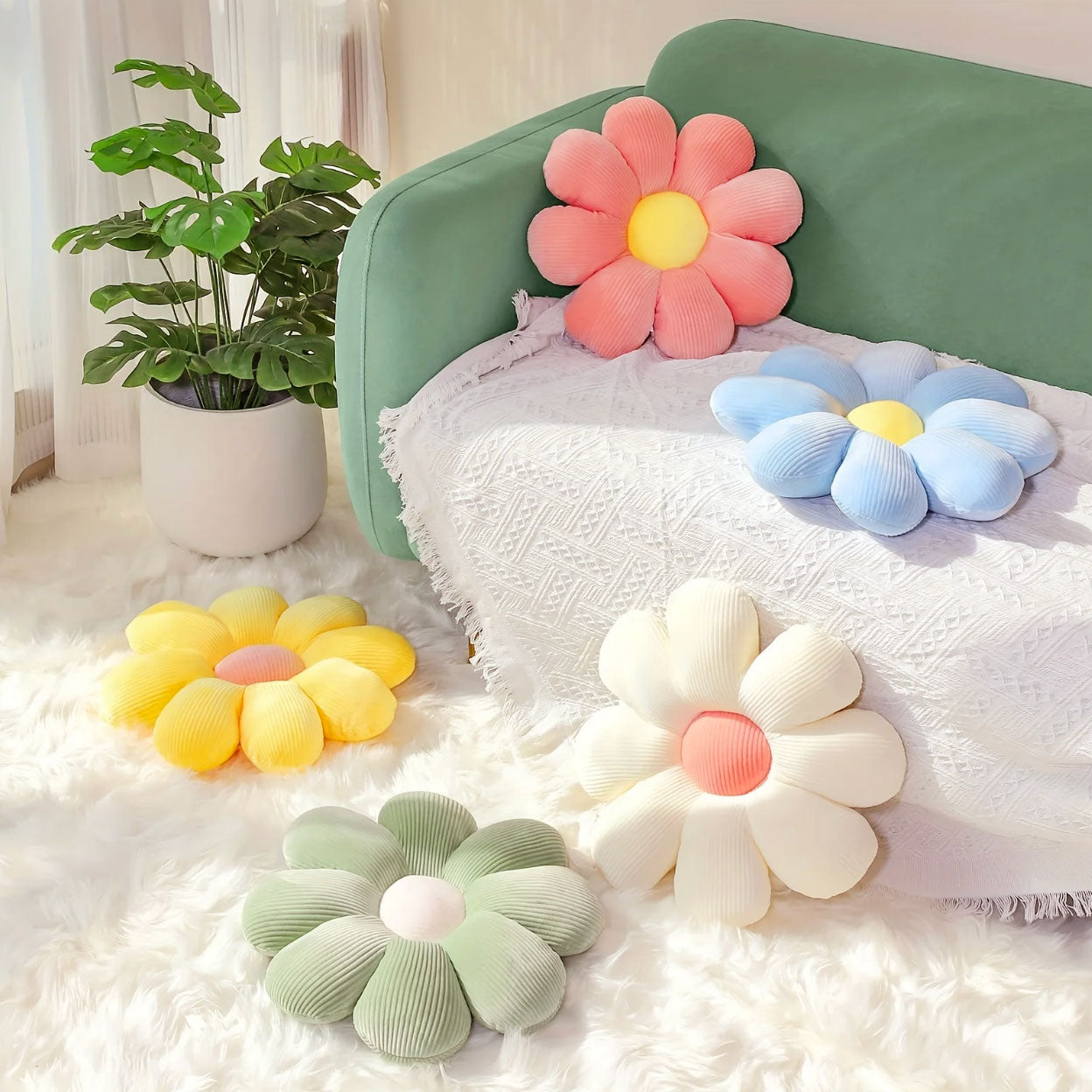 Soft Floral Throw Pillow