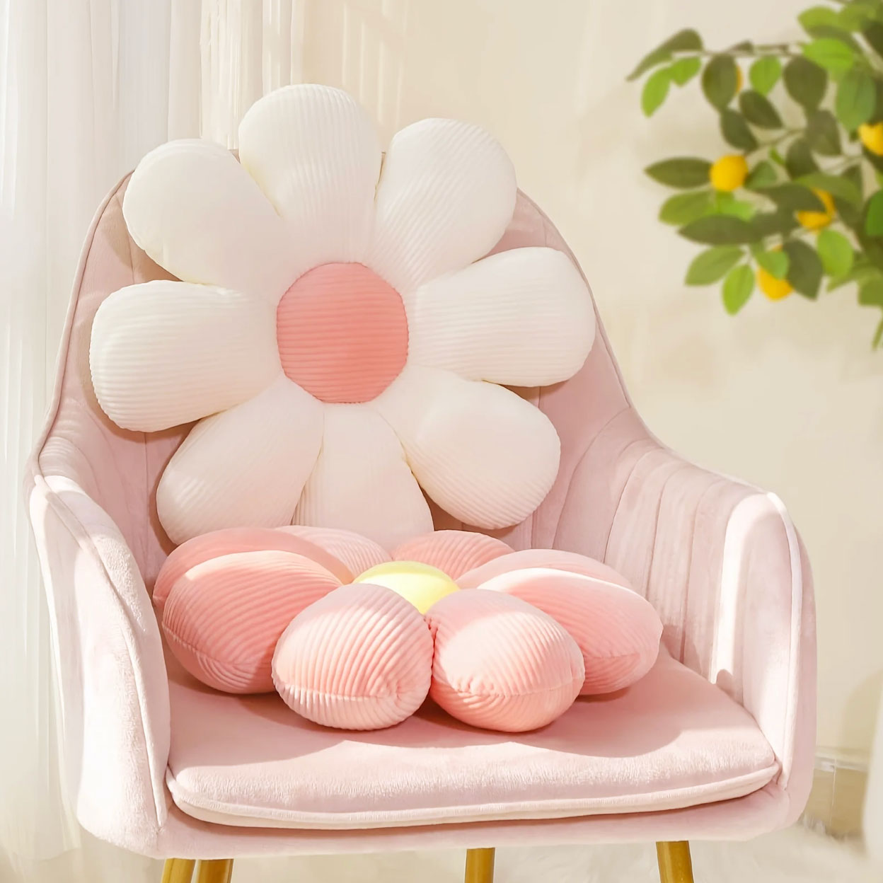 Soft Floral Throw Pillow