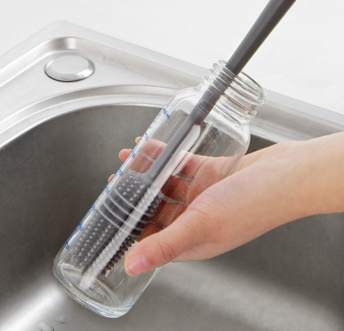 Soft Silicone Bottle Brush for Cleaning Glasses
