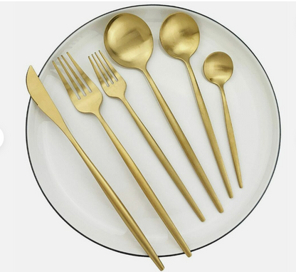 Premium Steel Flatware Set in Trendy Colors