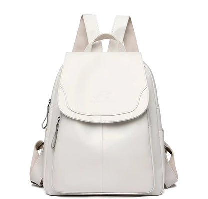 Classic Brown Leather Ladies Backpack - Befez
