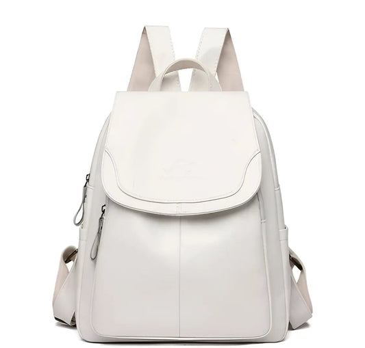 Classic Brown Leather Ladies Backpack - Befez