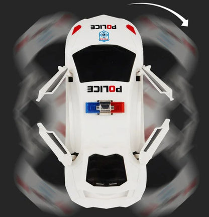Fast Police Car with Flashing Lights and Sirens