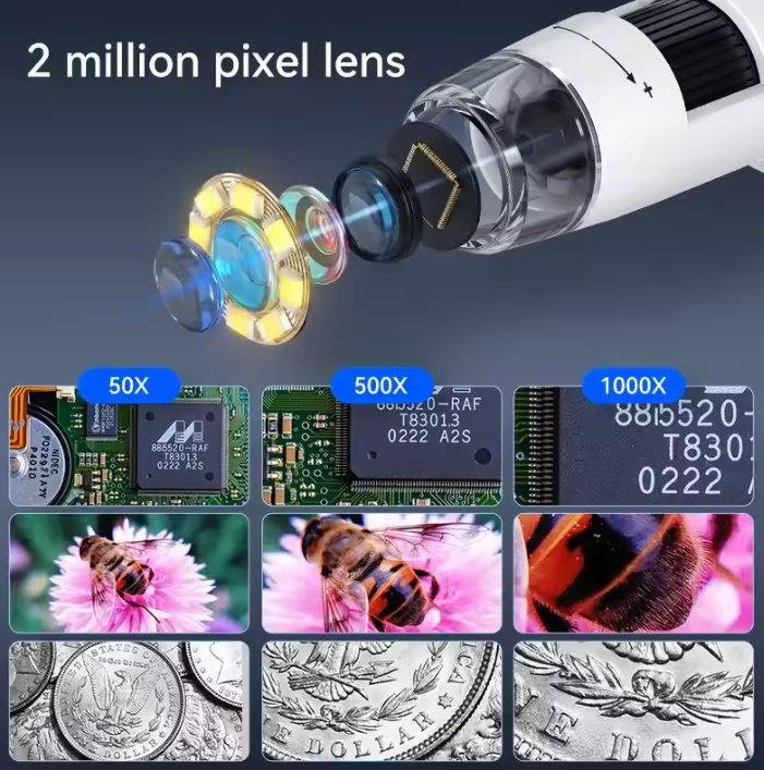 Portable 4.3 HD Digital Microscope with LED Lights