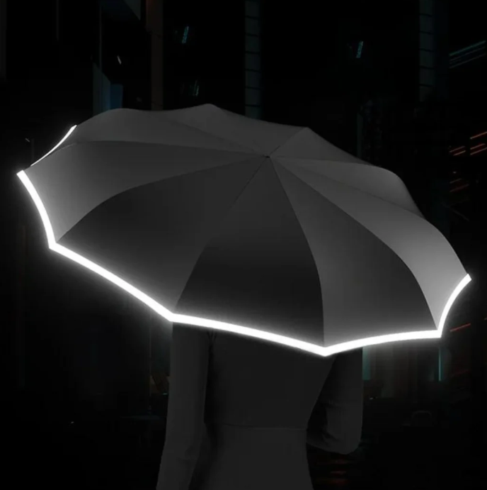 Windproof Umbrella with Bright Reflective Strip