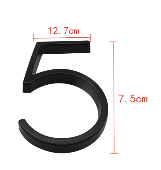 Befez | Contemporary Black Aluminum House Number Sign