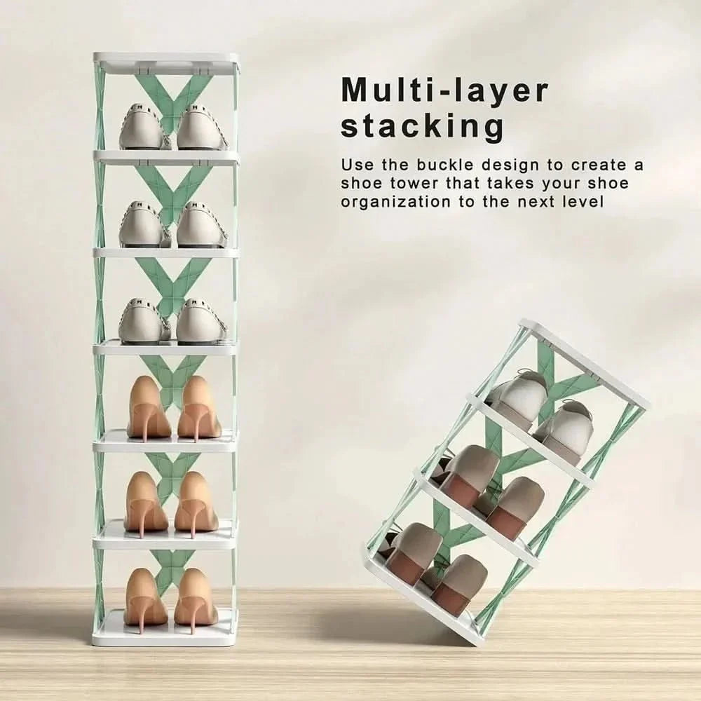 Space Saving Stackable Shoe Rack Organizer