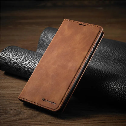 Slim Leather Phone Case with Magnet Closure