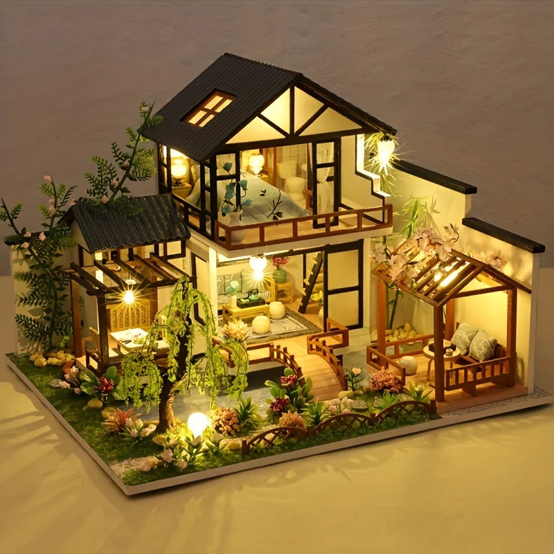 Mini Wooden 3D House Kit for DIY Craft Lovers - Befez
