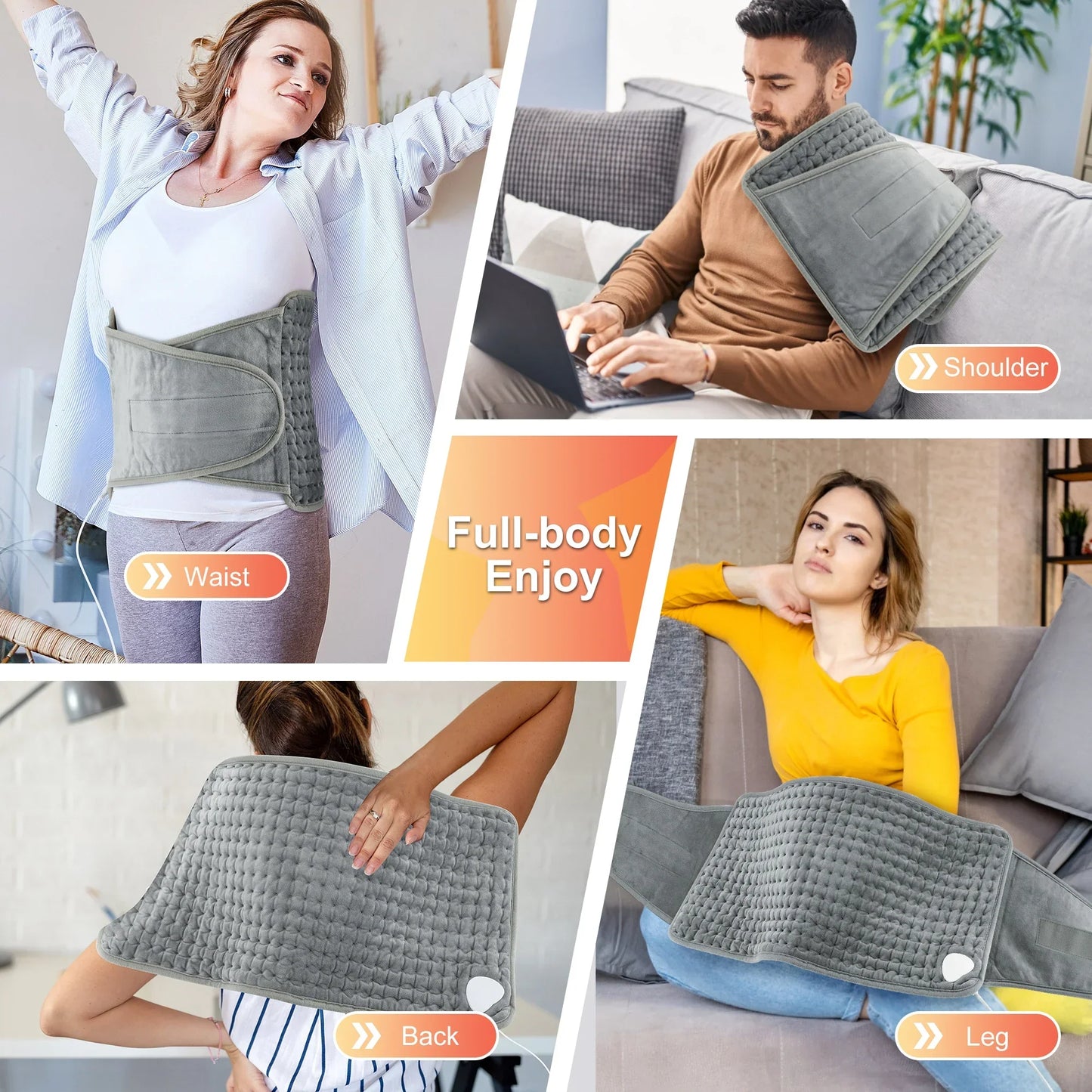 Fast Heat Therapy Pad for Back and Waist Relief